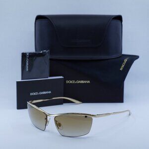 Dolce & Gabbana DG2307 02/6E Rectangle Sunglasses - Gold/Brown - Lowest Price!